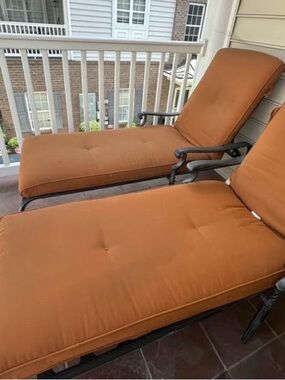 Outdoor Chaise Lounge Cushions in Rust Orange - Premium Comfort